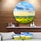 Designart - Colorful Tuscany Countryside Farm' Disc Landscape Metal Circle Wall Art